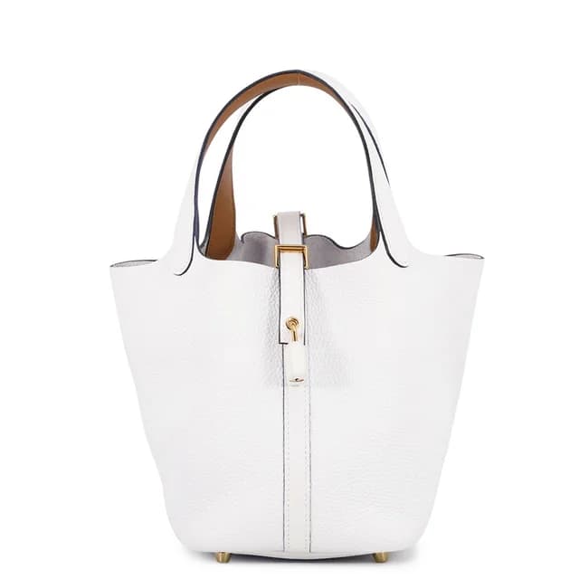 Hermès Picotin Lock Eclat New White/Sesame Taurillon Clemence Swift Leather Size PM in White Clemence leather from GALLERY RARE, photo 1 of 1