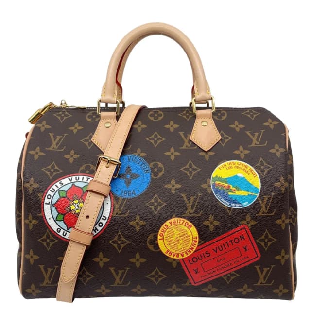 Louis Vuitton Speedy 30 Bandouliere My World Tour Monogram Canvas Shoulder Bag Brown in Brown Coated canvas from Dallas Designer Handbags, photo 1 of 1
