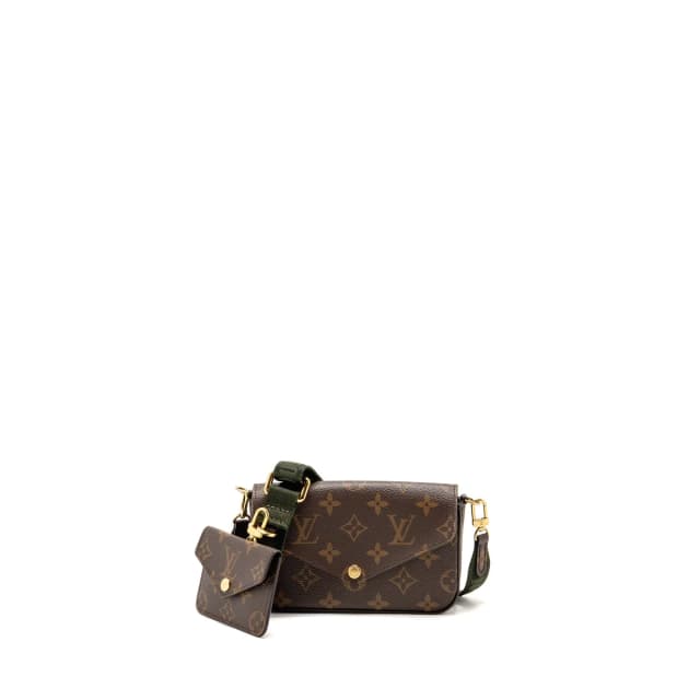 Louis Vuitton Felicie Strap and Go Pochette Monogram Canvas Khaki GHW in Green Coated canvas from EMIER, photo 1 of 1