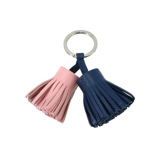 Hermès Carmen Unodos Charm Key Ring Agneau Milo Blue Domart Rose Sakura Key in Blue from The Reluxe, photo 1 of 1
