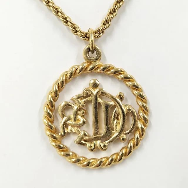Dior Logo Necklace Gold in Gold from The Reluxe, photo 1 of 1
