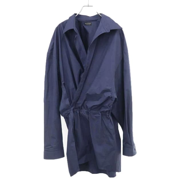 Balenciaga Mini Shirt Dress Overshirt Navy 34 in Navy from The Reluxe, photo 1 of 1