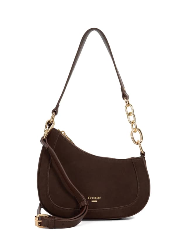 Dune London Direction Shoulder Bag Brown in Brown, image 1 of 1 from Fenwick