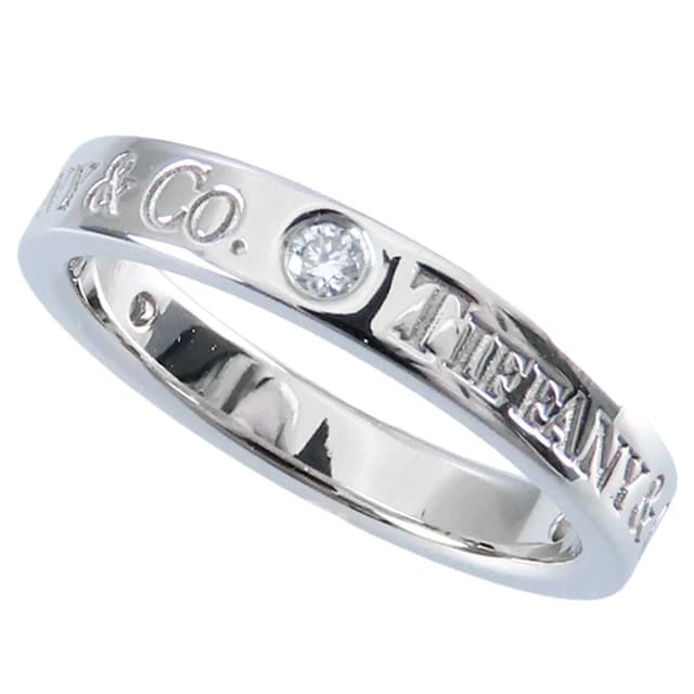 Tiffany & Co. Band Ring Platinum Diamond Flat from The Reluxe, photo 1 of 1