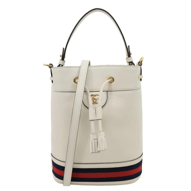 Gucci GG Ophidia Leather Bucket Crossbody Bag Off White 610846 in White Leather from Dallas Designer Handbags, photo 1 of 1