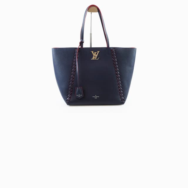 Louis Vuitton Braided Lock Me Tote Navy in Navy Leather from The Purse Affair, photo 1 of 1