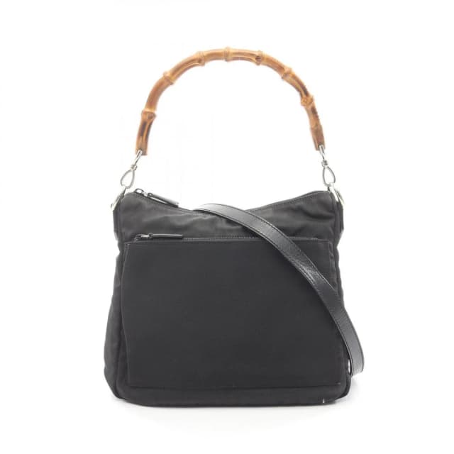 Gucci Shoulder Bag Bamboo 000 Black Canvas Leather 2-Way in Black Canvas from The Reluxe, photo 1 of 1