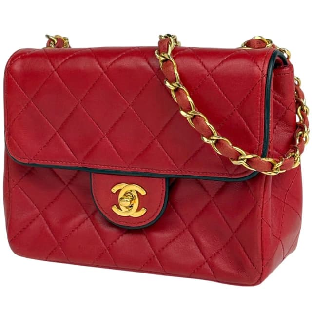 Chanel Mini Quilted Single Flap Chain Shoulder Bag CC Logo Leather in Leather from The Reluxe, photo 1 of 1