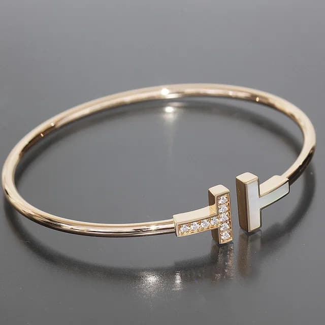 Tiffany & Co. T Wire Shell Diamond Bangle Small Bracelet from The Reluxe, photo 1 of 1