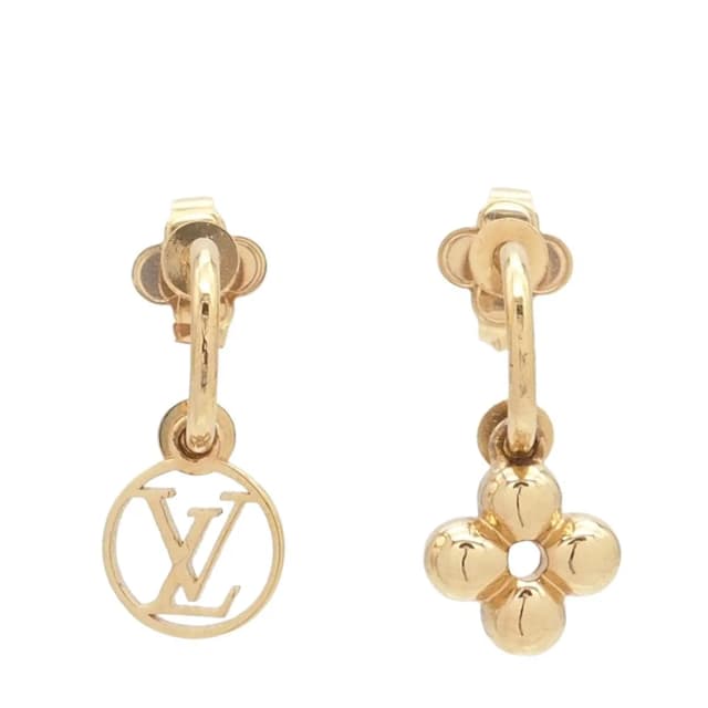 Earrings Blooming Gold LV Circle Monogram Flower in Gold from The Reluxe, photo 1 of 1