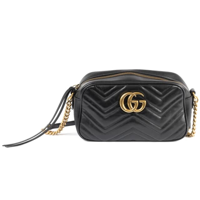 Gucci Camera Bag Chevron Leather Crossbody Bag - Black in Black Leather from H&T, photo 1 of 1
