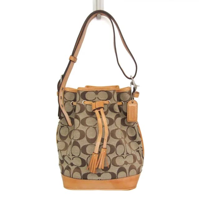 Coach Signature Drawstring Bag 6365 Women's Canvas,Leather Shoulder Bag Beige in Beige Canvas , Leather from Elady, photo 1 of 1