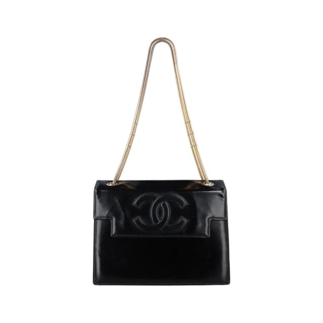 Chanel CC Snake Chain Flap Black Enamel in Black from The Reluxe, photo 1 of 1