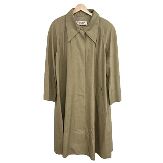 Dior Coat Khaki Long Sleeve Silk Shoulder Pad S in Green Silk from The Reluxe, photo 1 of 1