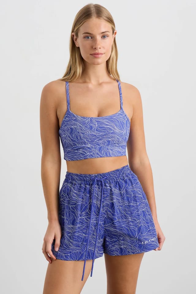Athletica Square Neck Sports Bra 307 in SKYLINE STREAM, image 1 of 1 from Aje