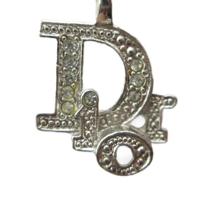 Dior Pendant Logo Rhinestone Silver in Silver from The Reluxe, photo 1 of 1