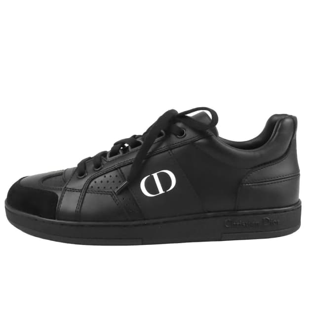 Dior Sneakers Black Leather Suede CD Logo Low Cut Shoes in Black Suede from The Reluxe, photo 1 of 1