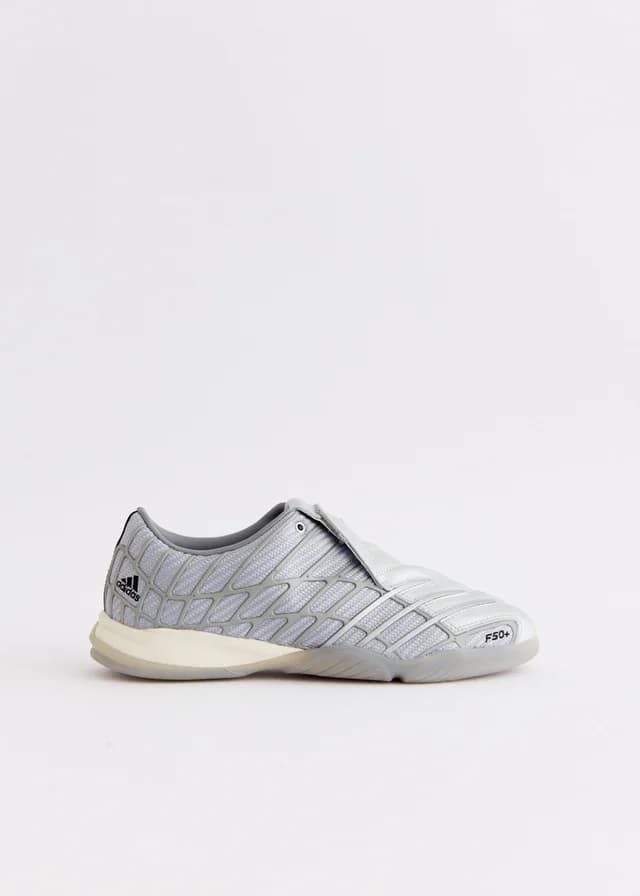 Adidas F50 Sala 'Silver Metallic' Sneakers in SILVMT/SILVMT/GRETHR, image 1 of 1 from Incu