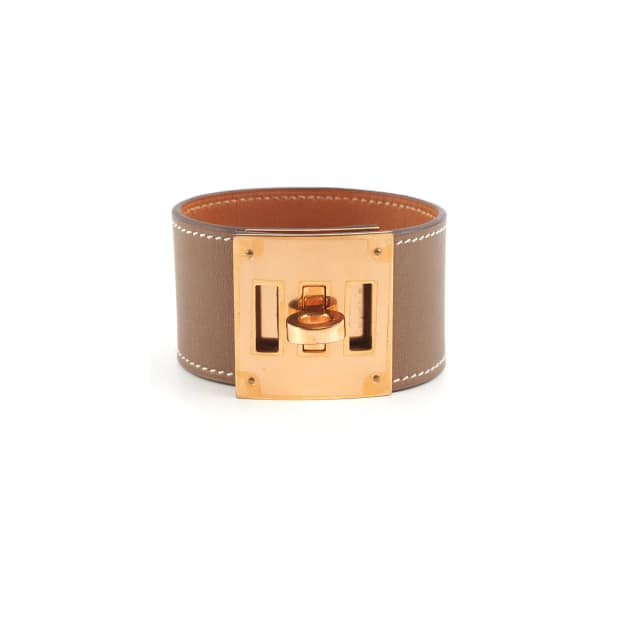 Hermès Kelly Dog Bracelet Etoupe - Size T2 in Taupe Swift leather from The Purse Affair, photo 1 of 1