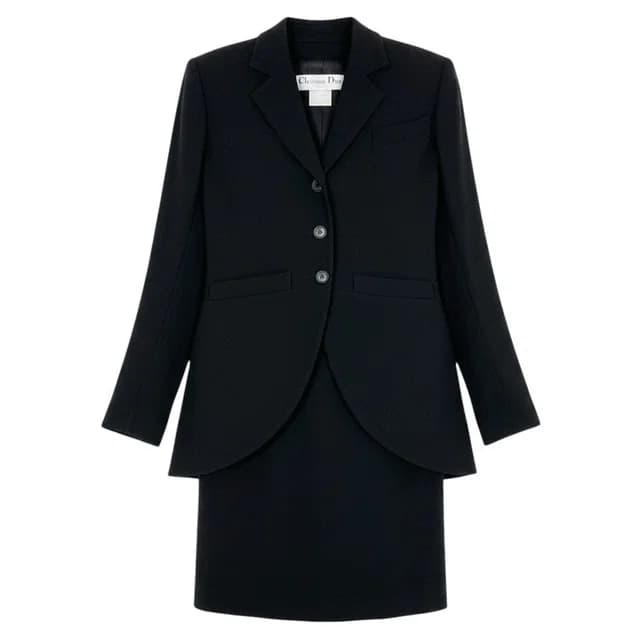 Dior Boutique Dio 2008 Era Set Skirt jacket Black Silk in Black Silk from The Reluxe, photo 1 of 1