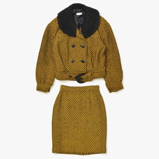 Dior All Over Print Set Yellow Black Wool Nylon Cupro in Black Nylon from The Reluxe, photo 1 of 1