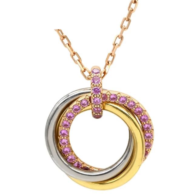 Cartier Necklace Trinity Pink Sapphire Pendant Yellow Gold White in White from The Reluxe, photo 1 of 1