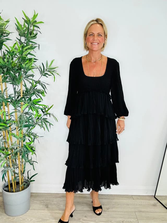 GANNI Tiered Midi Dress - Size 42 from Edit Second Hand, photo 1 of 1