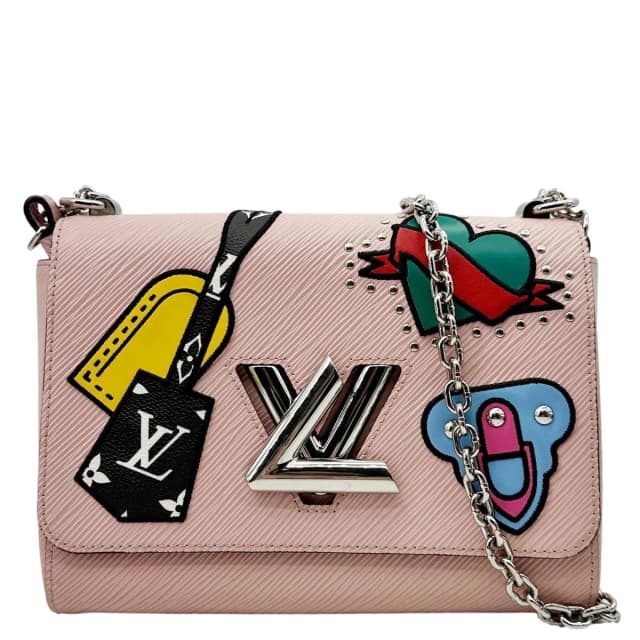 Louis Vuitton Twist MM Patches Epi Leather Crossbody Bag Pink in Pink Leather from Dallas Designer Handbags, photo 1 of 1