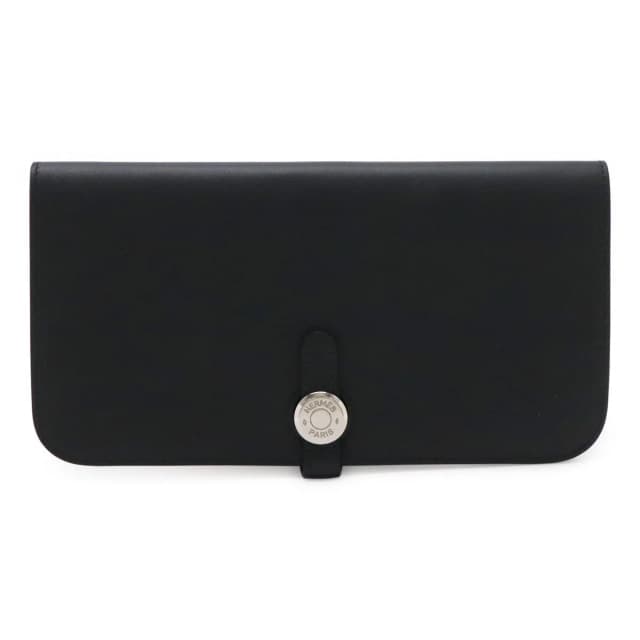 Hermès Dogon Rectoverso Long Bifold Wallet Veau Swift Black Silver in Black Swift leather from The Reluxe, photo 1 of 1