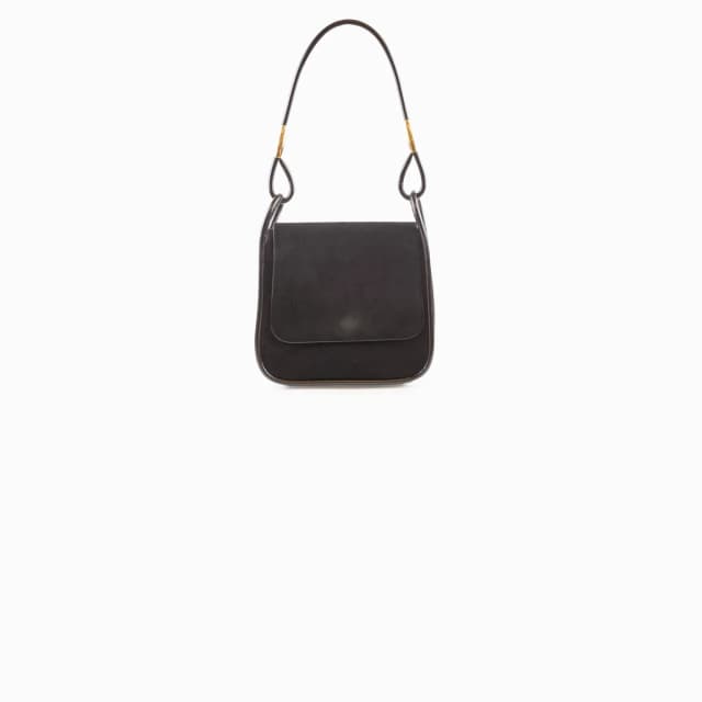 Gucci Vintage Nubuck Shoulder Bag Black in Black Suede from The Purse Affair, photo 1 of 1