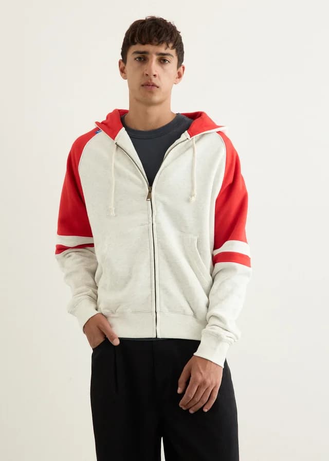 LARRIET Freeman Hoodie in Mid Grey Marle RED, image 1 of 1 from Incu