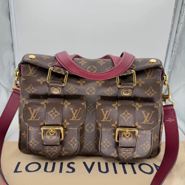 Louis Vuitton Brown/Burgundy Manhattan NM Handbag in Brown Coated canvas from SparklesnDreams, photo 1 of 1