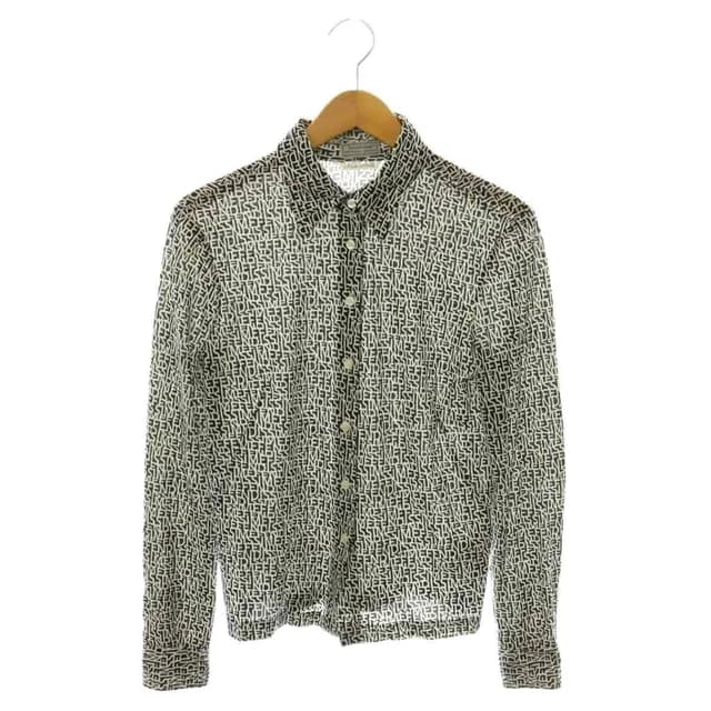 Fendi Fendissime Shirt Blouse Long Sleeve Logo All Over Print Black White 42 in Black Nylon from The Reluxe, photo 1 of 1
