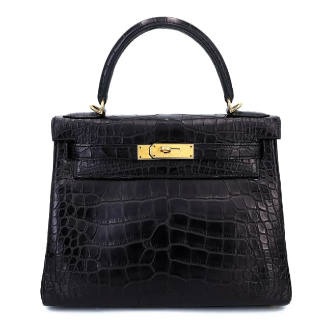 Hermès Kelly 28 Noir (89) in Black Crocodile from Ginza Xiaoma, photo 1 of 1