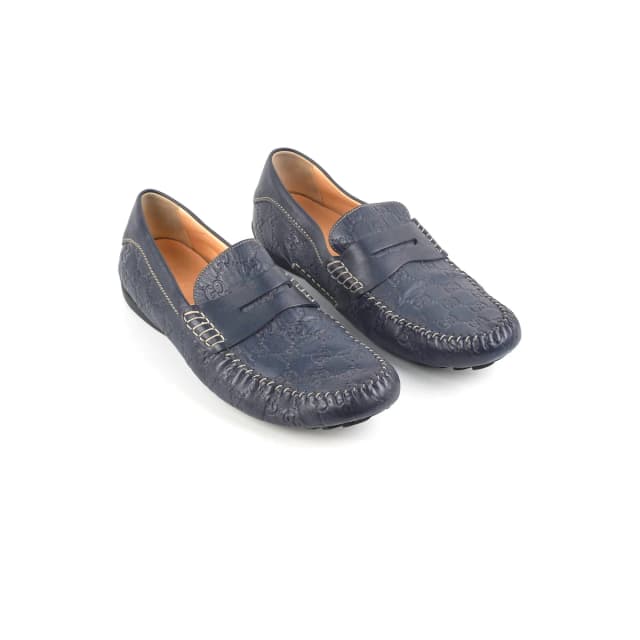 Gucci Men's Loafers Navy Size US 10 in Navy Leather from The Purse Affair, photo 1 of 1