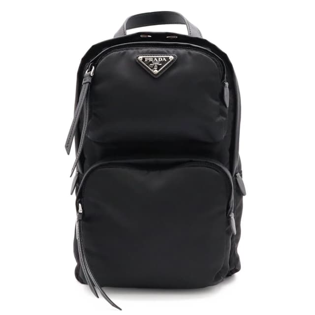 Prada Triangle Logo Belt Bag Crossbody Nylon Leather Nero Black in Black Nylon from The Reluxe, photo 1 of 1
