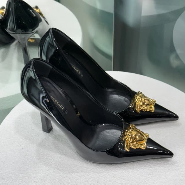 Versace Medusa Head Black Pumps Sz 38 in Black from Revivre Luxury Consignment, photo 1 of 1