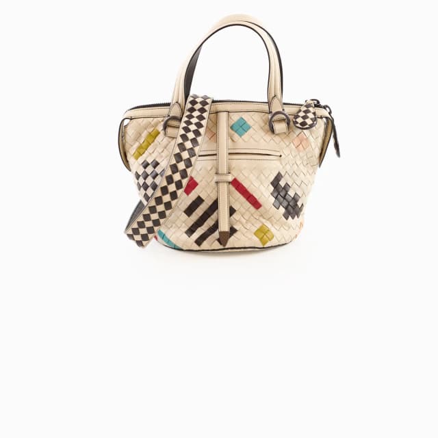 Bottega Veneta Abstract Tambura Crossbody Intrecciato Multicolor in Multicolor Woven leather from The Purse Affair, photo 1 of 1