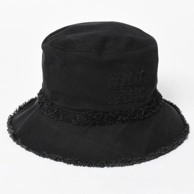 Miu Miu Bucket Hat Black in Black from The Reluxe, photo 1 of 1