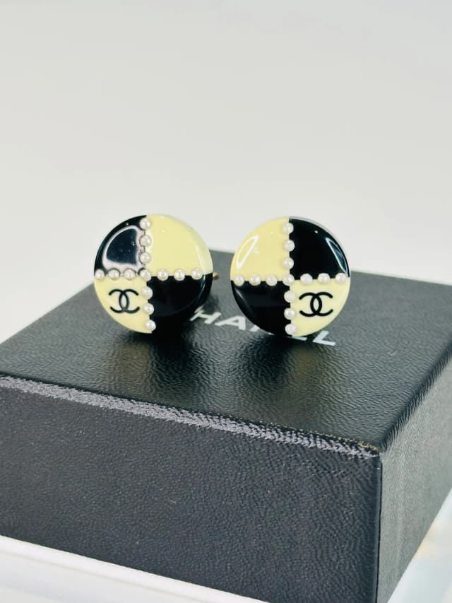 Chanel Checkerboard Clip-on Earrings from Edit Second Hand, photo 1 of 1