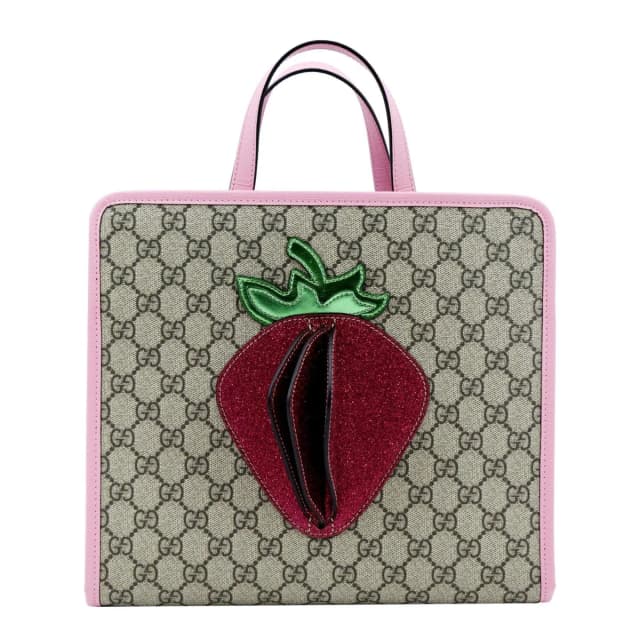 Gucci Children's 3D Strawberry GG Supreme Canvas Tote Bag Beige 630589 in Beige Canvas from Dallas Designer Handbags, photo 1 of 1