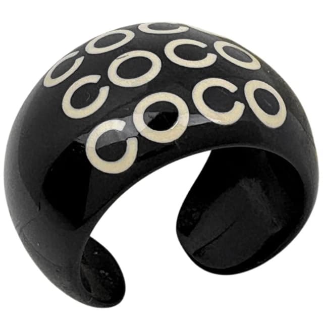 Chanel Ring CC Logo Plastic Black in Black from The Reluxe, photo 1 of 1