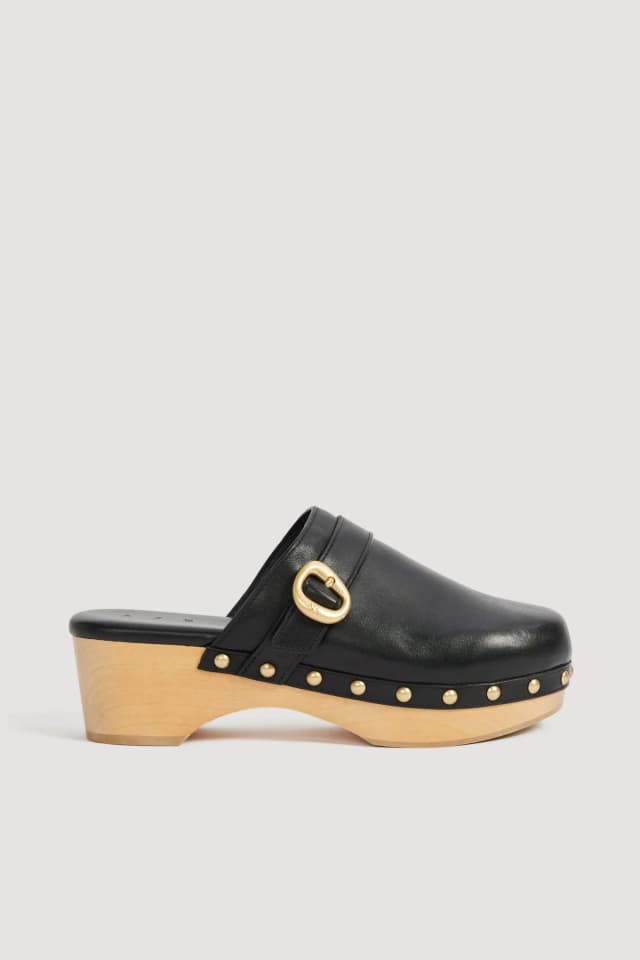 AJE Macy Low Heel Clog in BLACK, image 1 of 1 from Aje
