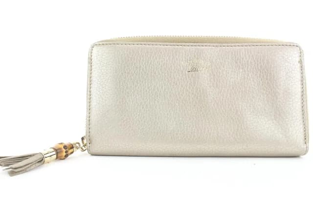 Gucci Gold Leather Bamboo Tassel Zip Around Continental Wallet Zippy in Gold Leather from Bagriculture, photo 1 of 1