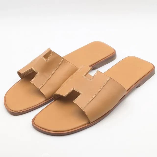 Hermès Kevlar Sandals H Flat Leather Beige in Beige Leather from The Reluxe, photo 1 of 1