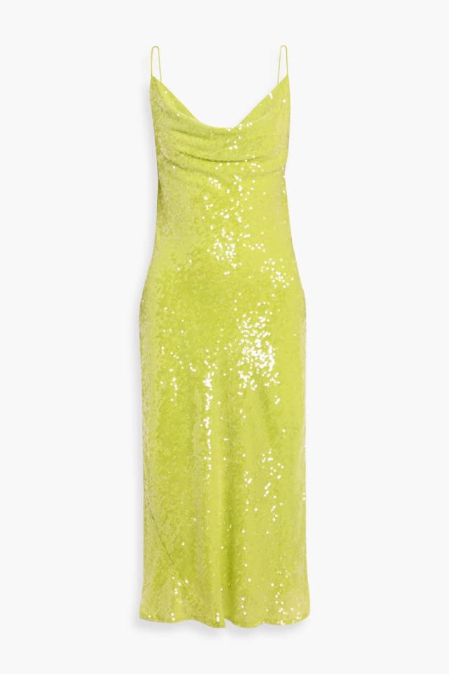 Lapointe Draped Sequined Chiffon Midi Dress, image 1 of 1 from THE OUTNET