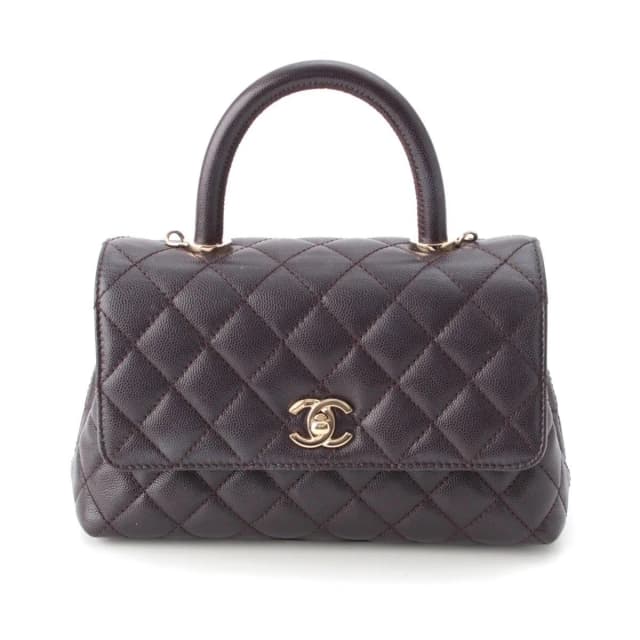 Chanel Coco Handle 24 XS Caviar Leather 2-Way Handbag Gold Brown in Brown Caviar leather from The Reluxe, photo 1 of 1