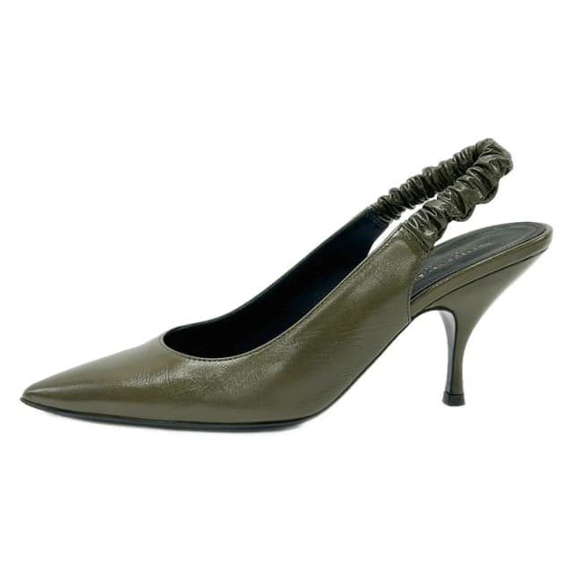 Bottega Veneta Pumps Khaki Pointed Toe Heels in Green Calfskin from The Reluxe, photo 1 of 1