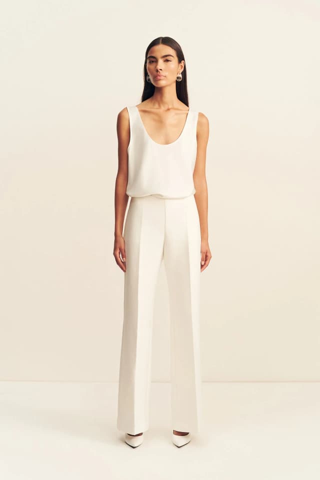 Shona Joy OTIS FITTED PANT - IVORY, image 1 of 1 from Shona Joy