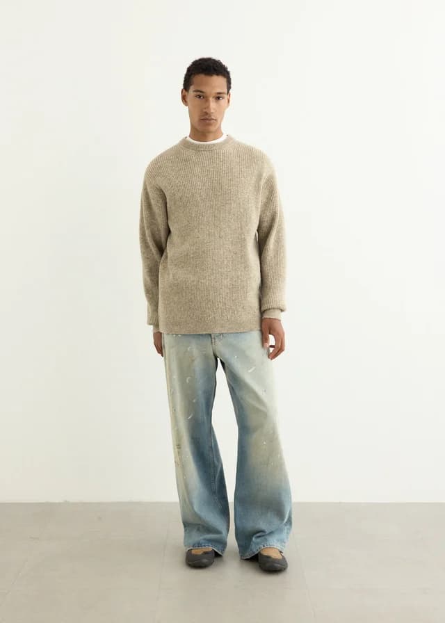 Yaeca Natural Wool Knit in NATURAL BEIGE, image 1 of 1 from Incu